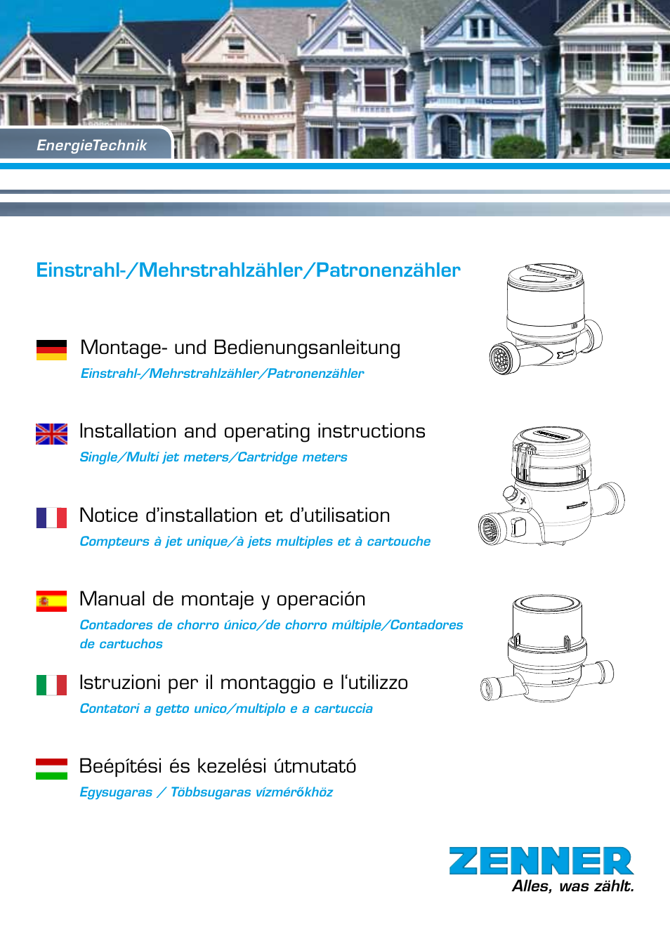 ZENNER SINGLE-JET METERS User Manual | 8 pages