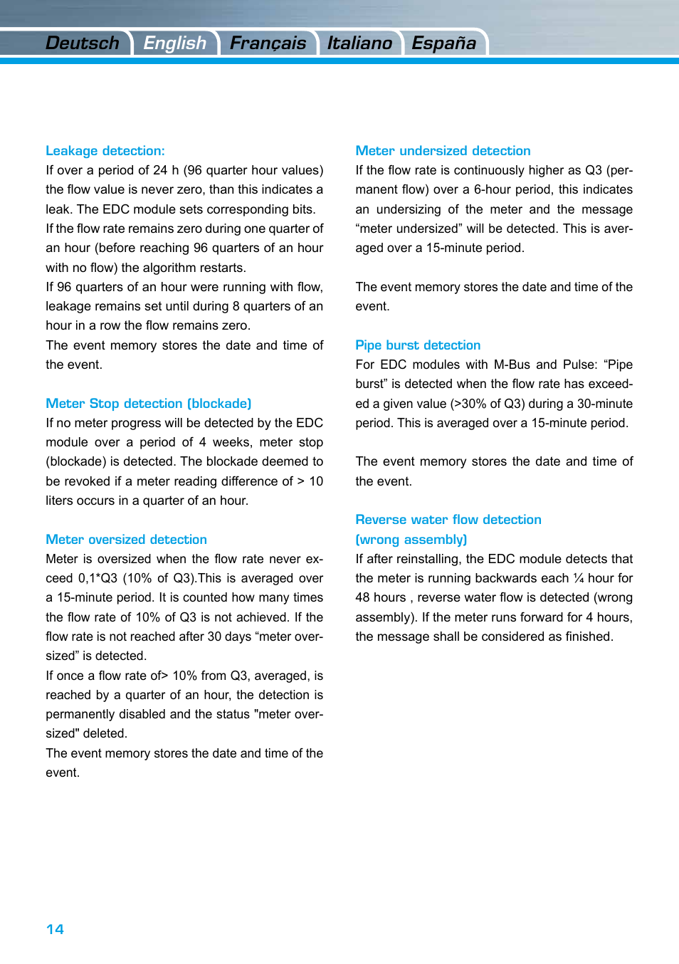 Deutsch italiano english españa français | ZENNER EDC – Electronic Data Capture Modul User Manual | Page 14 / 36