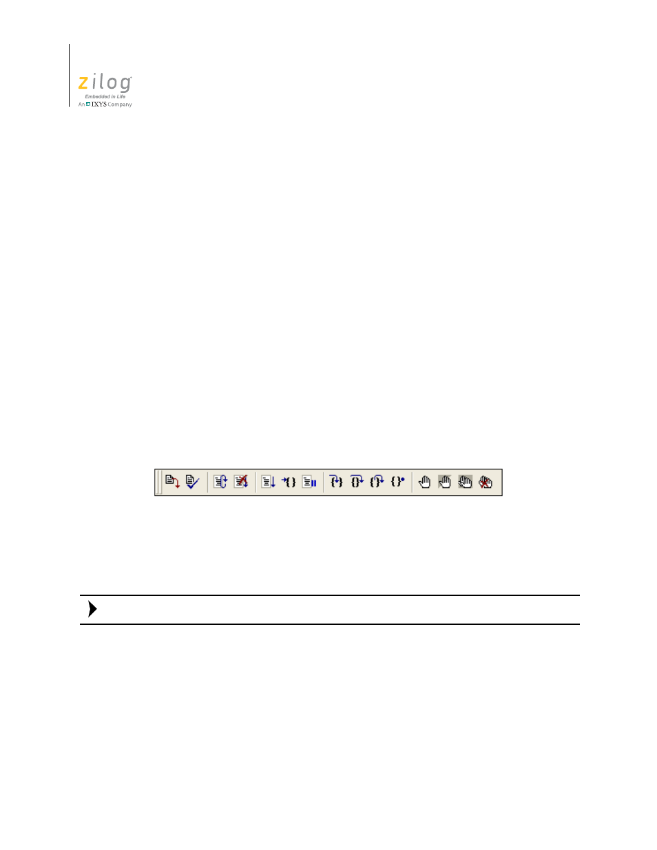 Debug toolbar, Figure 19. the debug toolbar | Zilog ZUSBOPTS User Manual | Page 48 / 520