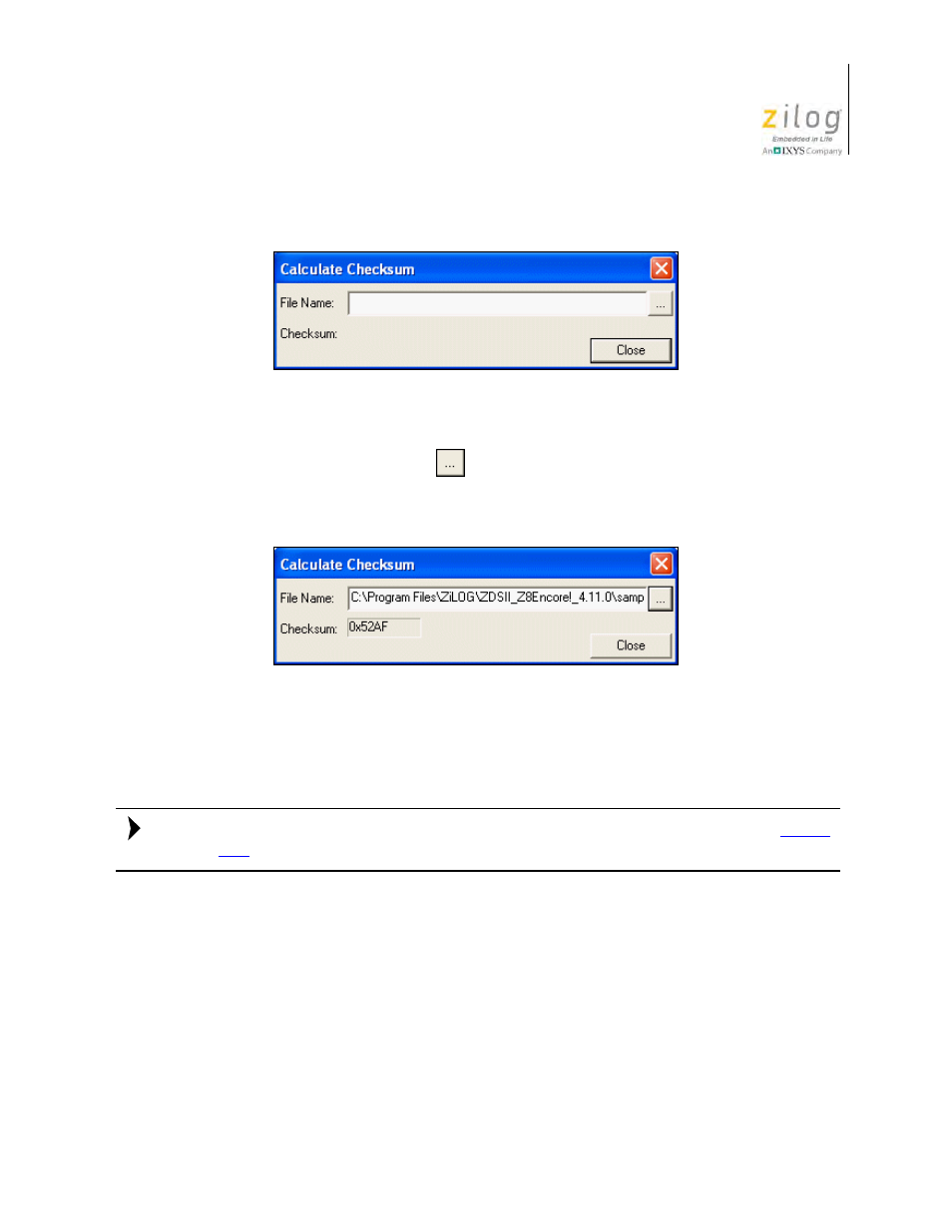 Figure 84. calculate checksum dialog box, Figure 85. calculate checksum dialog box, Firmware upgrade (selected debug tool) | Zilog Z8F0130 User Manual | Page 157 / 582