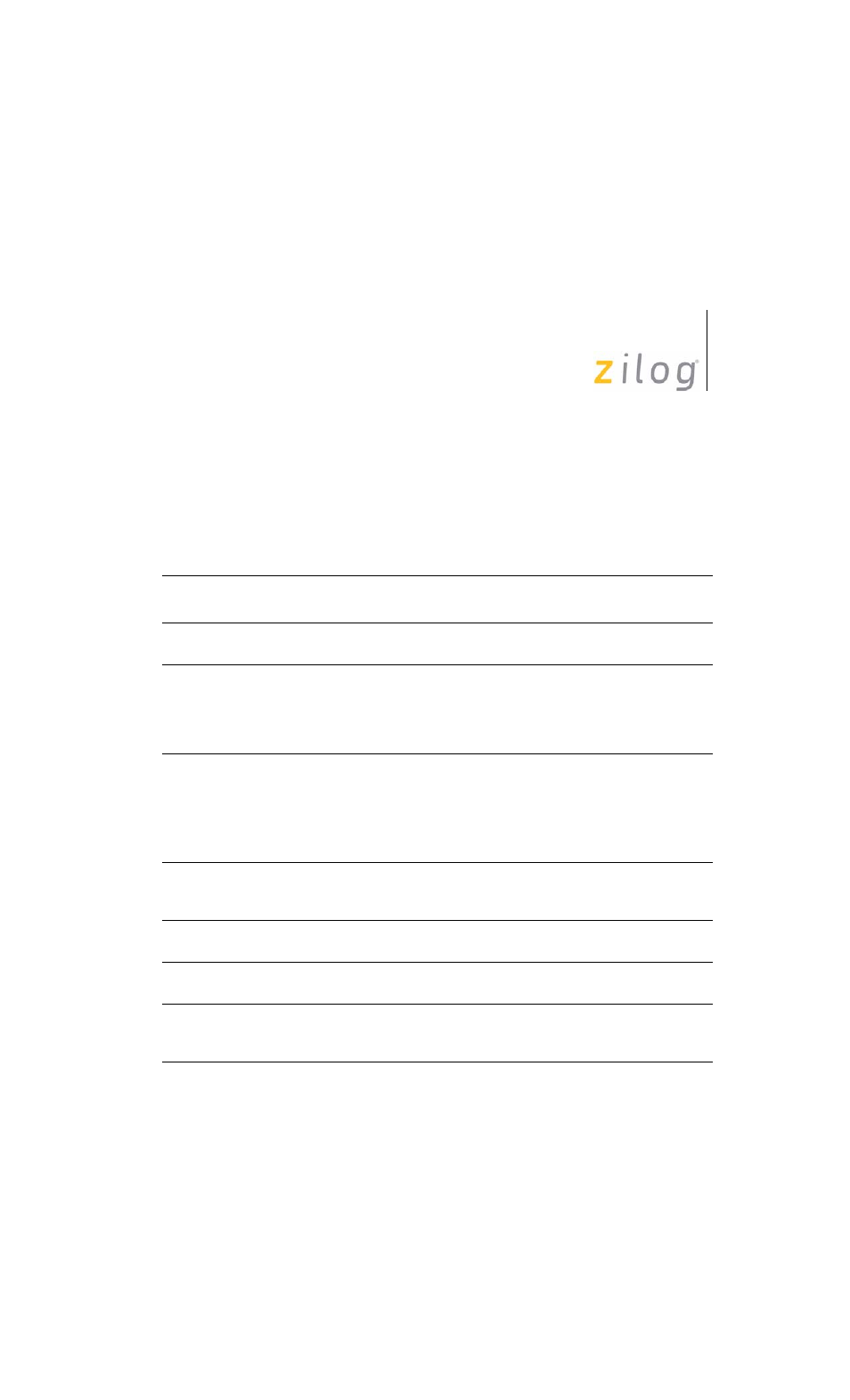 Revision history | Zilog Z8F0113 User Manual | Page 2 / 17
