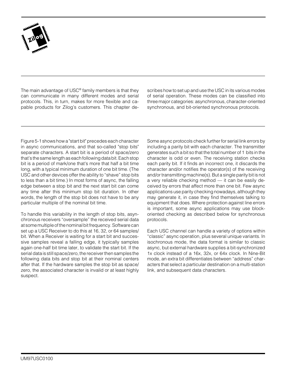 Hapter | Zilog Z16C30 User Manual | Page 68 / 208