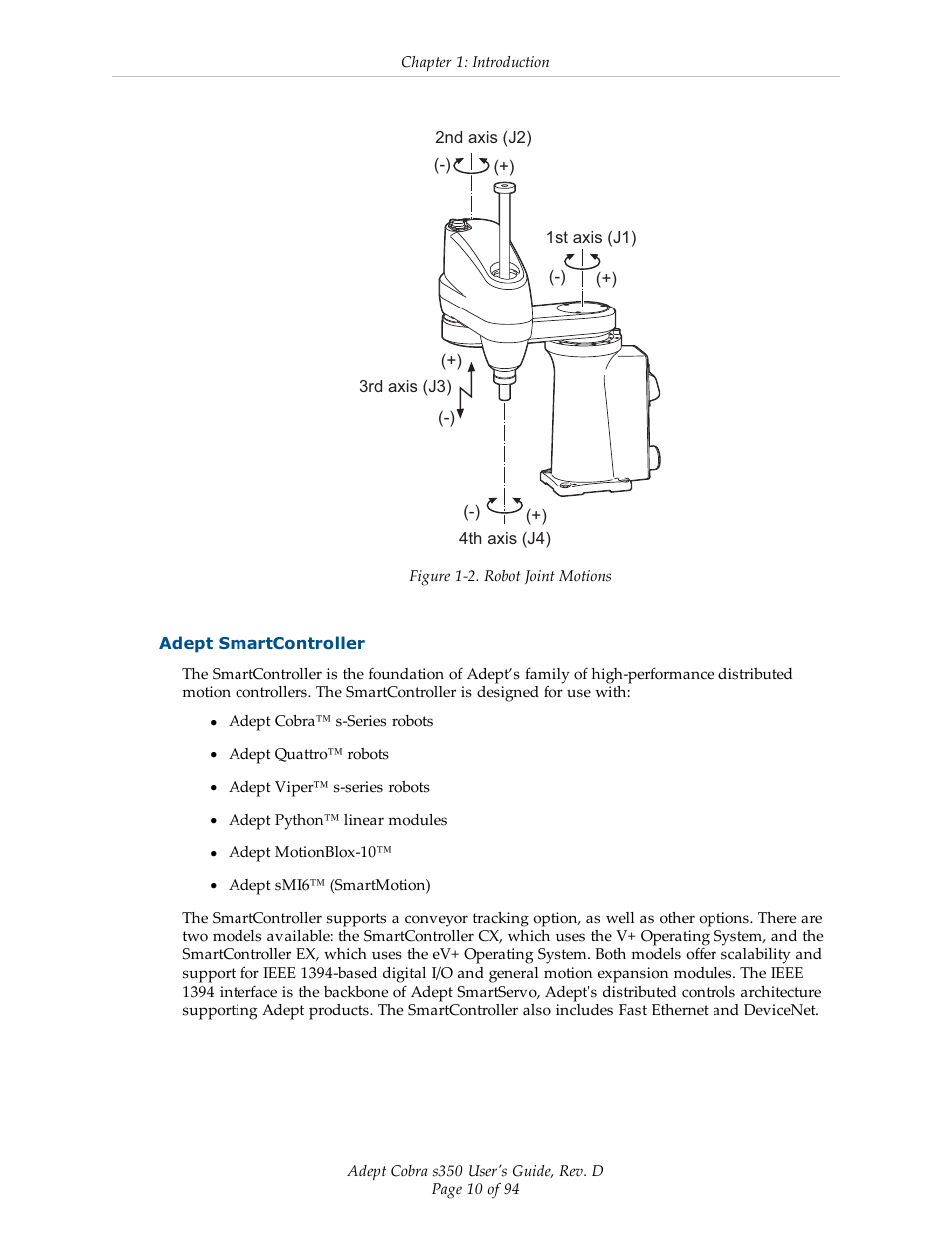 Adept smartcontroller | Adept s350 Cobra User Manual | Page 10 / 94