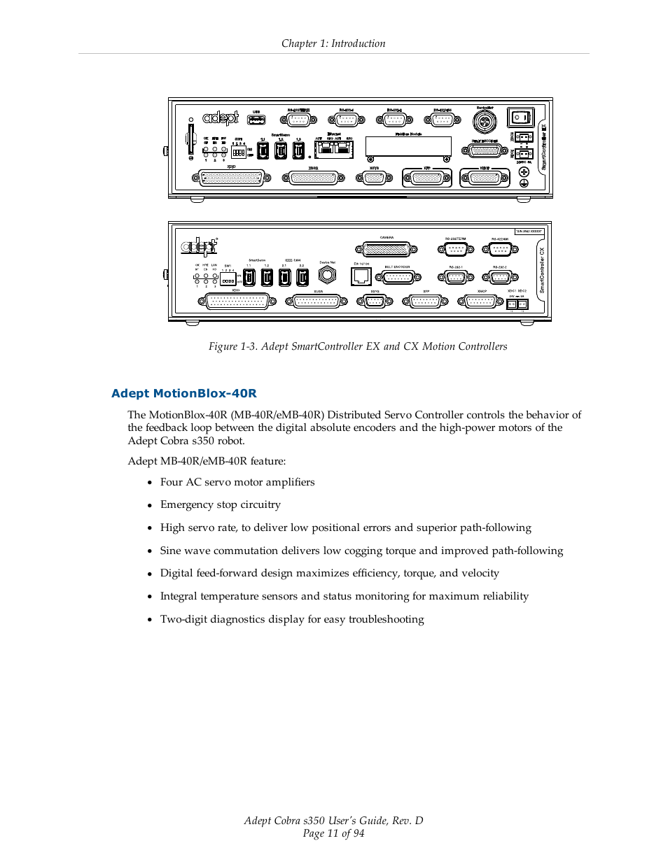 Adept motionblox-40r | Adept s350 Cobra User Manual | Page 11 / 94