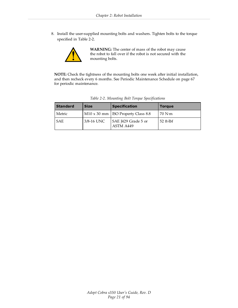 Adept s350 Cobra User Manual | Page 21 / 94