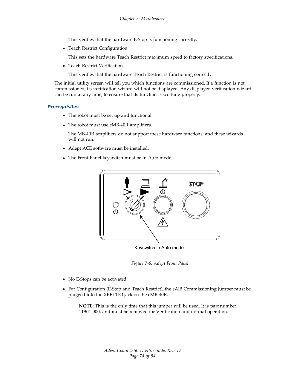 Adept s350 Cobra User Manual | Page 74 / 94