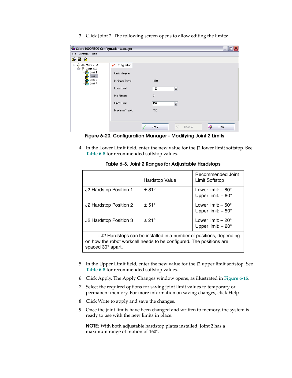 Table 6-8 on | Adept i600 Cobra User Manual | Page 89 / 110