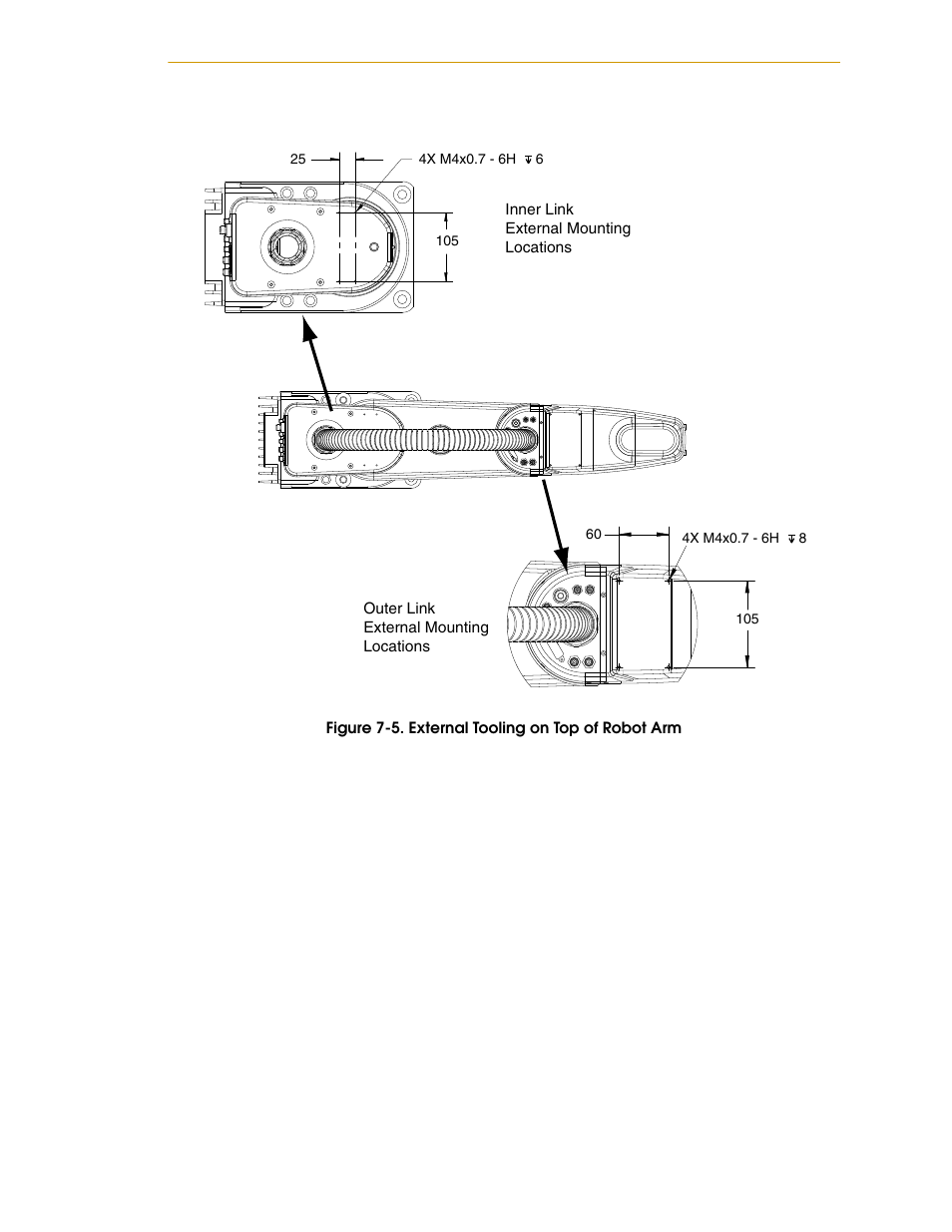 Figure 7-5, External tooling on top of robot arm | Adept i600 Cobra User Manual | Page 95 / 110