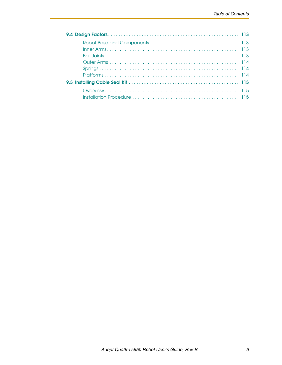 Adept s650H Quattro User Manual | Page 9 / 128
