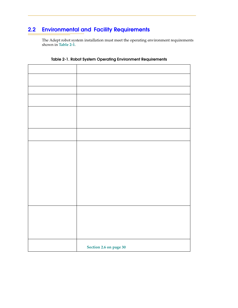 2 environmental and facility requirements | Adept s1700D Viper User Manual | Page 20 / 82