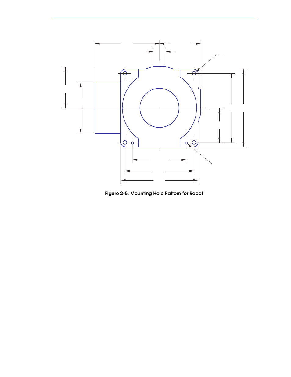 Figure 2-5. mounting hole pattern for robot | Adept s1700D Viper User Manual | Page 27 / 82