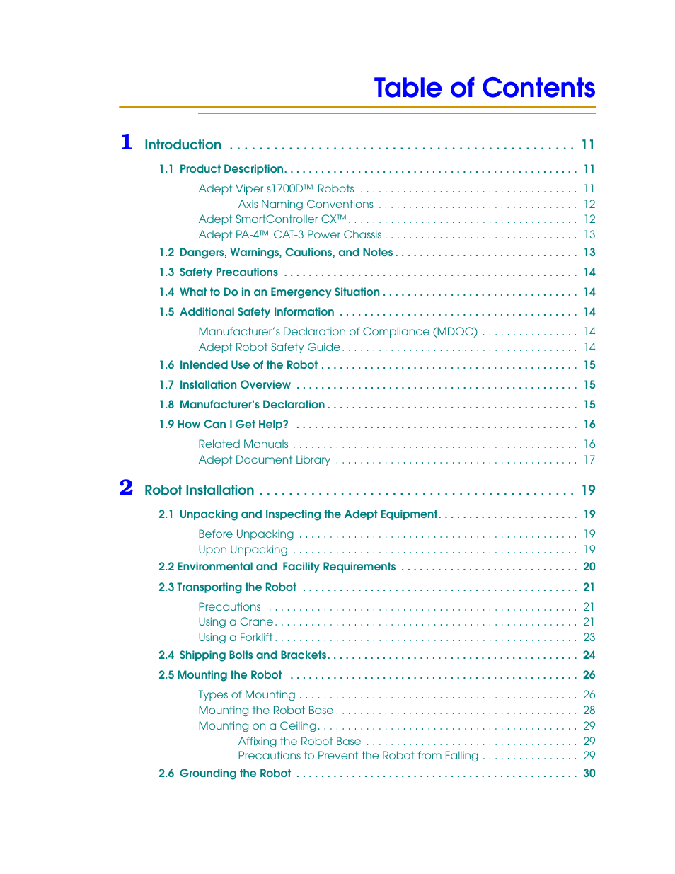 Adept s1700D Viper User Manual | Page 5 / 82