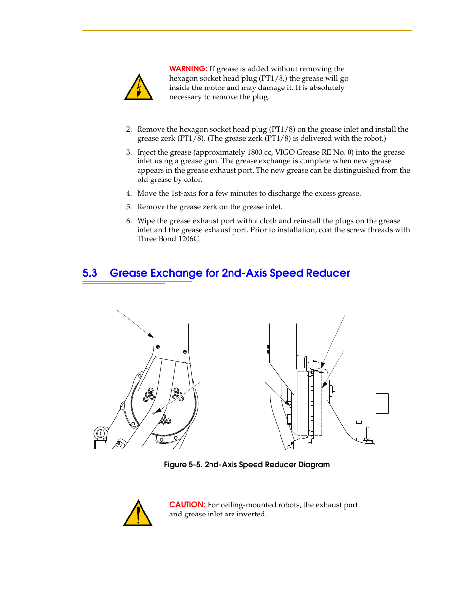 3 grease exchange for 2nd-axis speed reducer, Figure 5-5. 2nd-axis speed reducer diagram | Adept s1700D Viper User Manual | Page 63 / 82