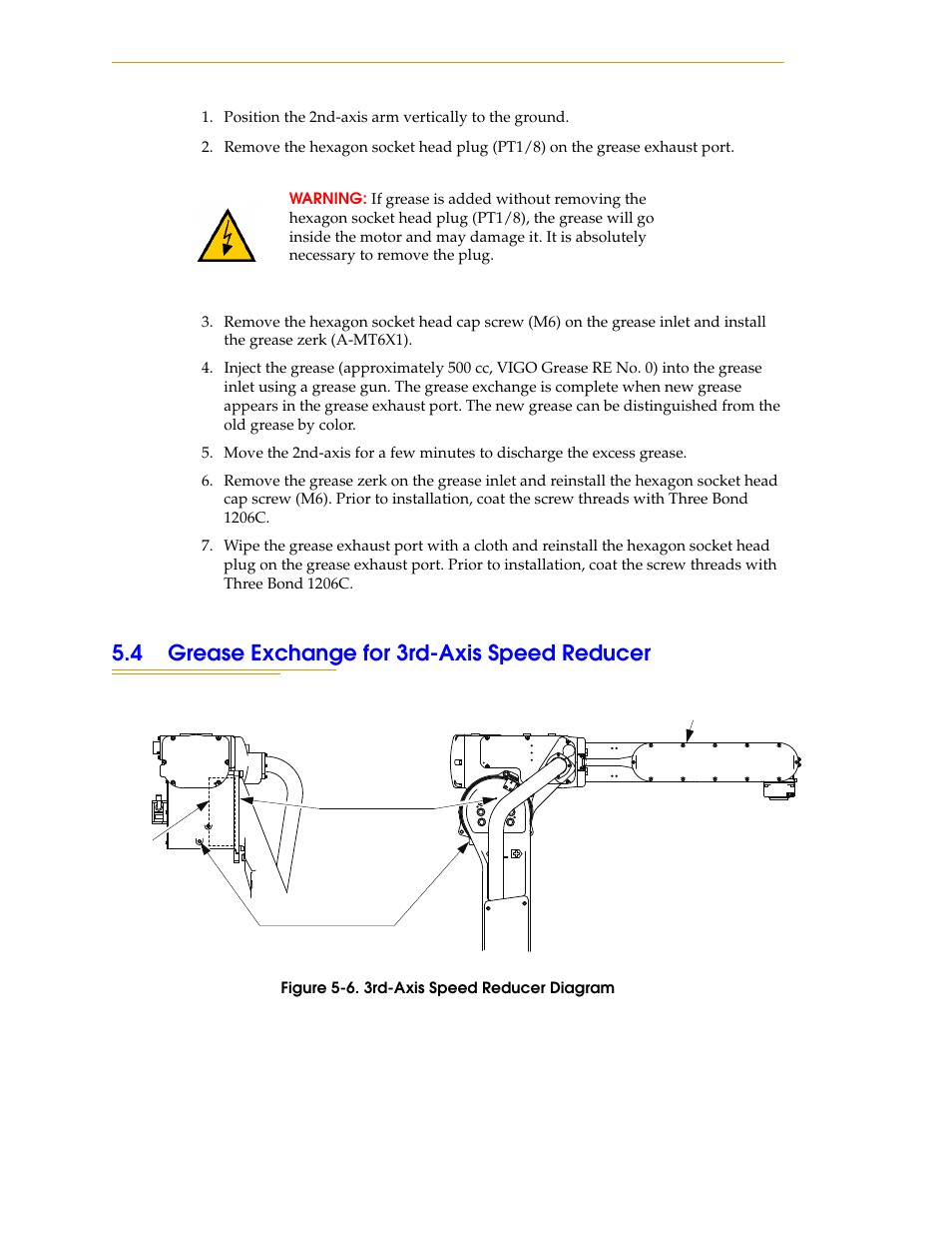 4 grease exchange for 3rd-axis speed reducer, Figure 5-6. 3rd-axis speed reducer diagram | Adept s1700D Viper User Manual | Page 64 / 82