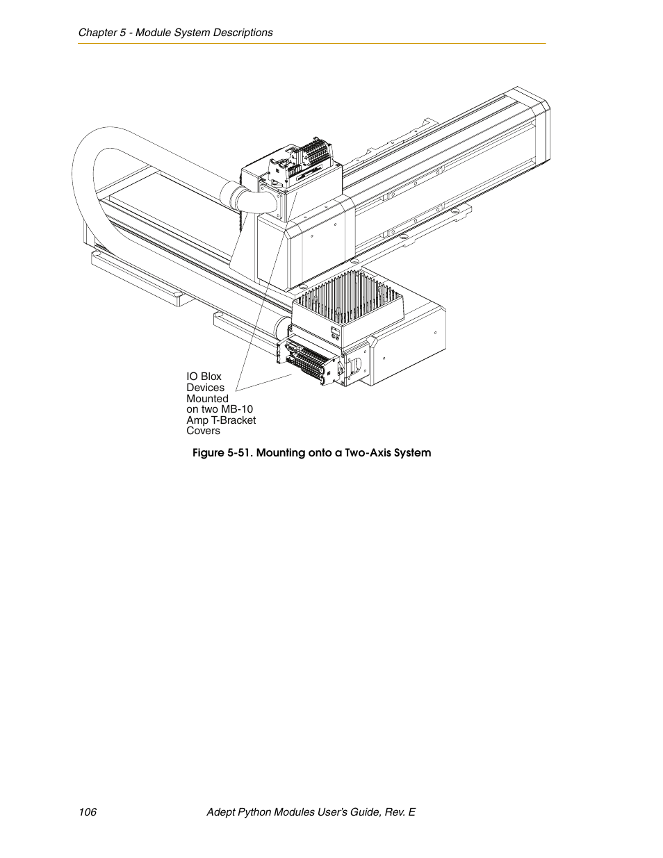 Figure 5-51. mounting onto a two-axis system | Adept Python User Manual | Page 106 / 170