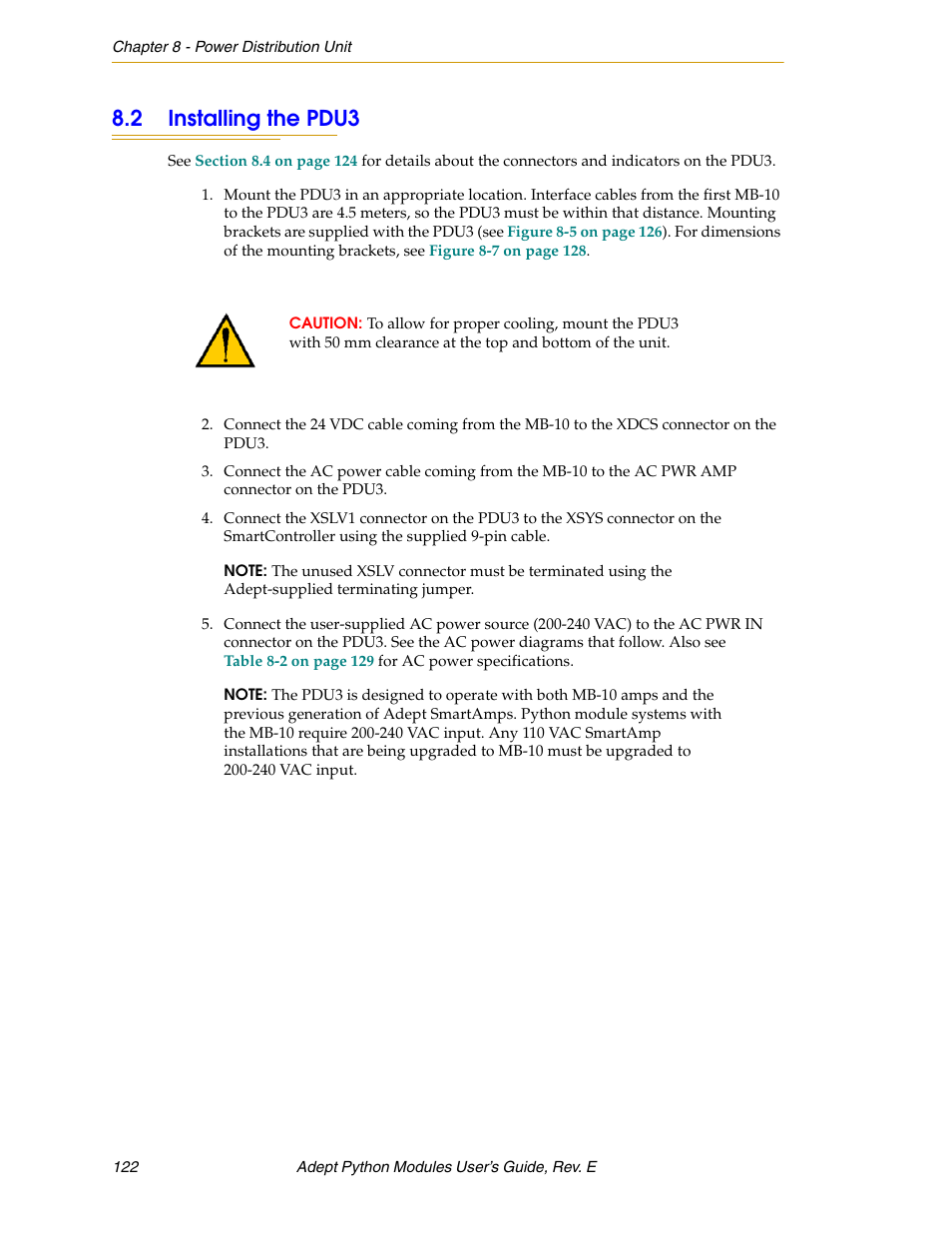 2 installing the pdu3 | Adept Python User Manual | Page 122 / 170