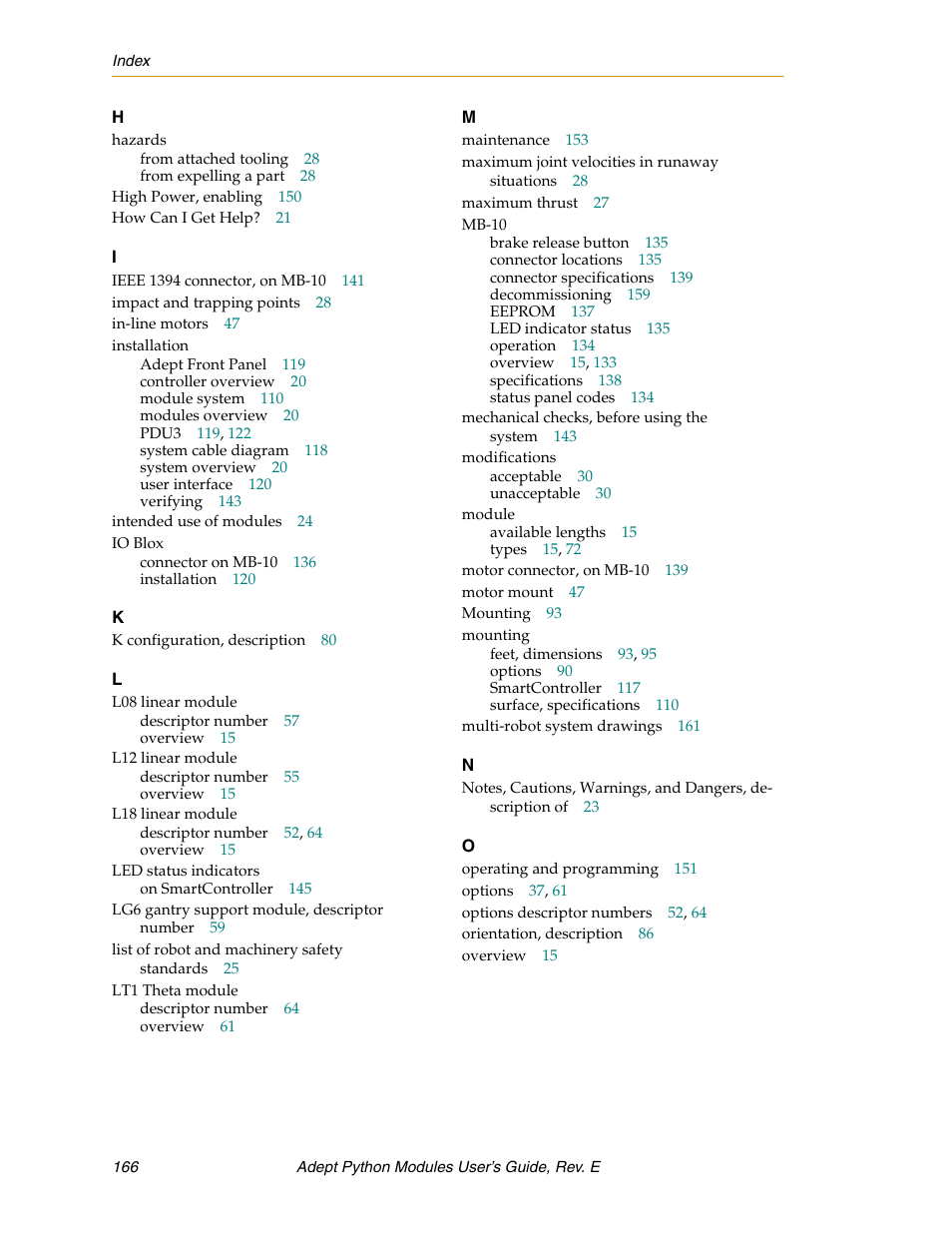 Adept Python User Manual | Page 166 / 170