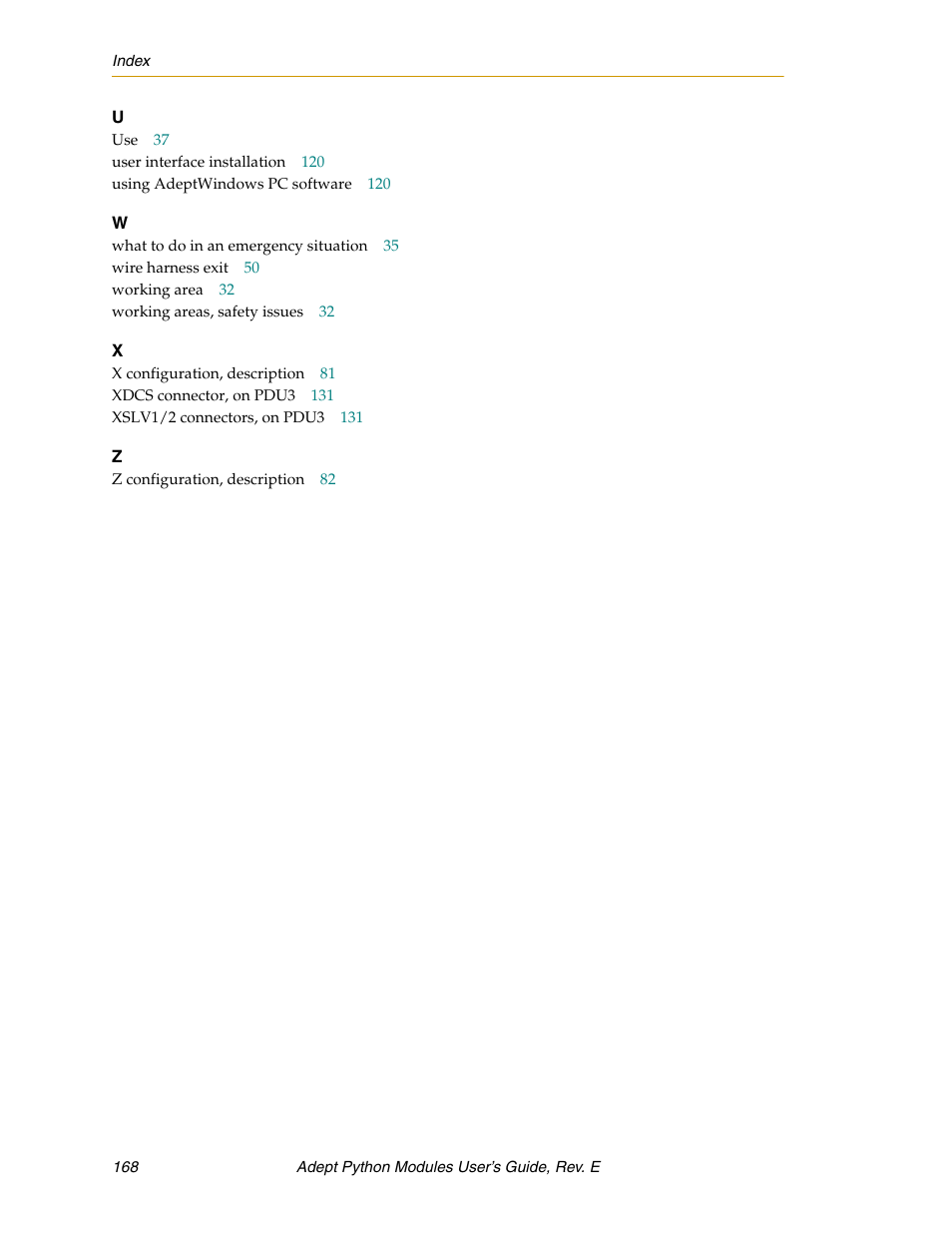 Adept Python User Manual | Page 168 / 170