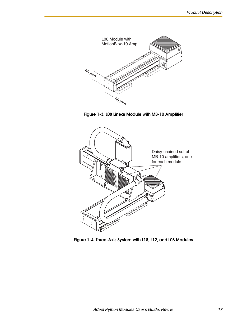 Figure 1-3. l08 linear module with mb-10 amplifier | Adept Python User Manual | Page 17 / 170