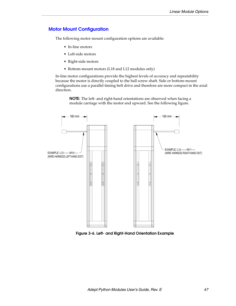 Motor mount configuration | Adept Python User Manual | Page 47 / 170