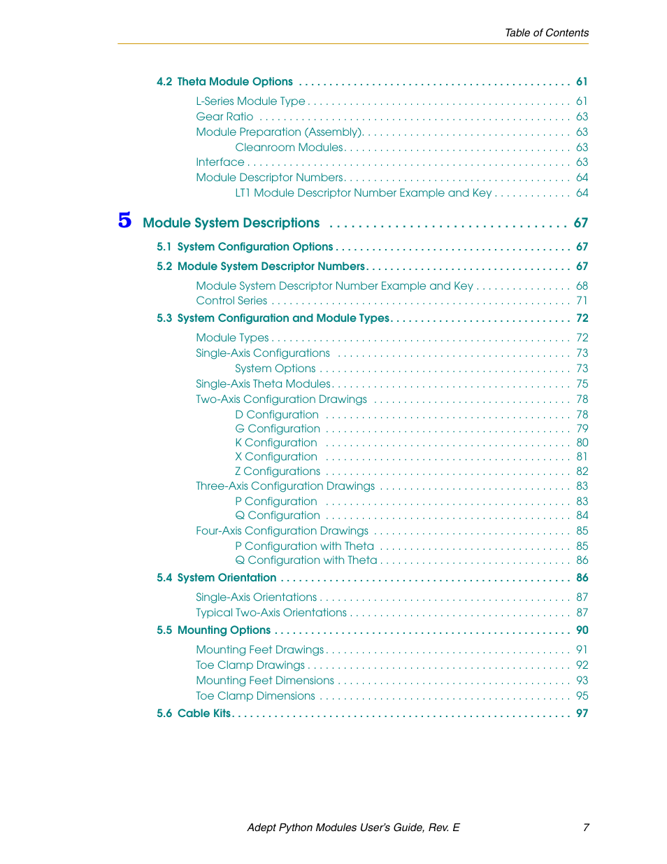 Adept Python User Manual | Page 7 / 170