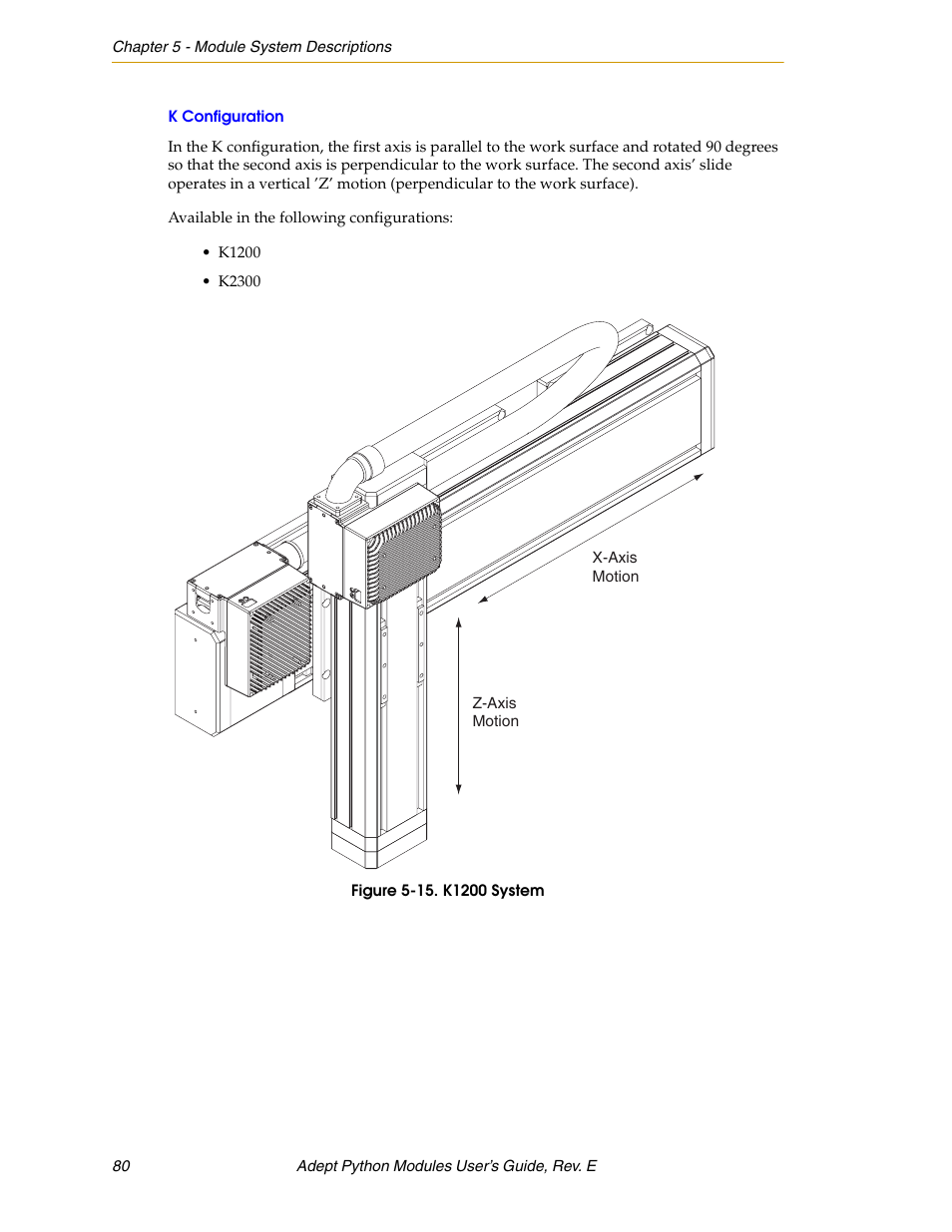 K configuration, Figure 5-15. k1200 system | Adept Python User Manual | Page 80 / 170