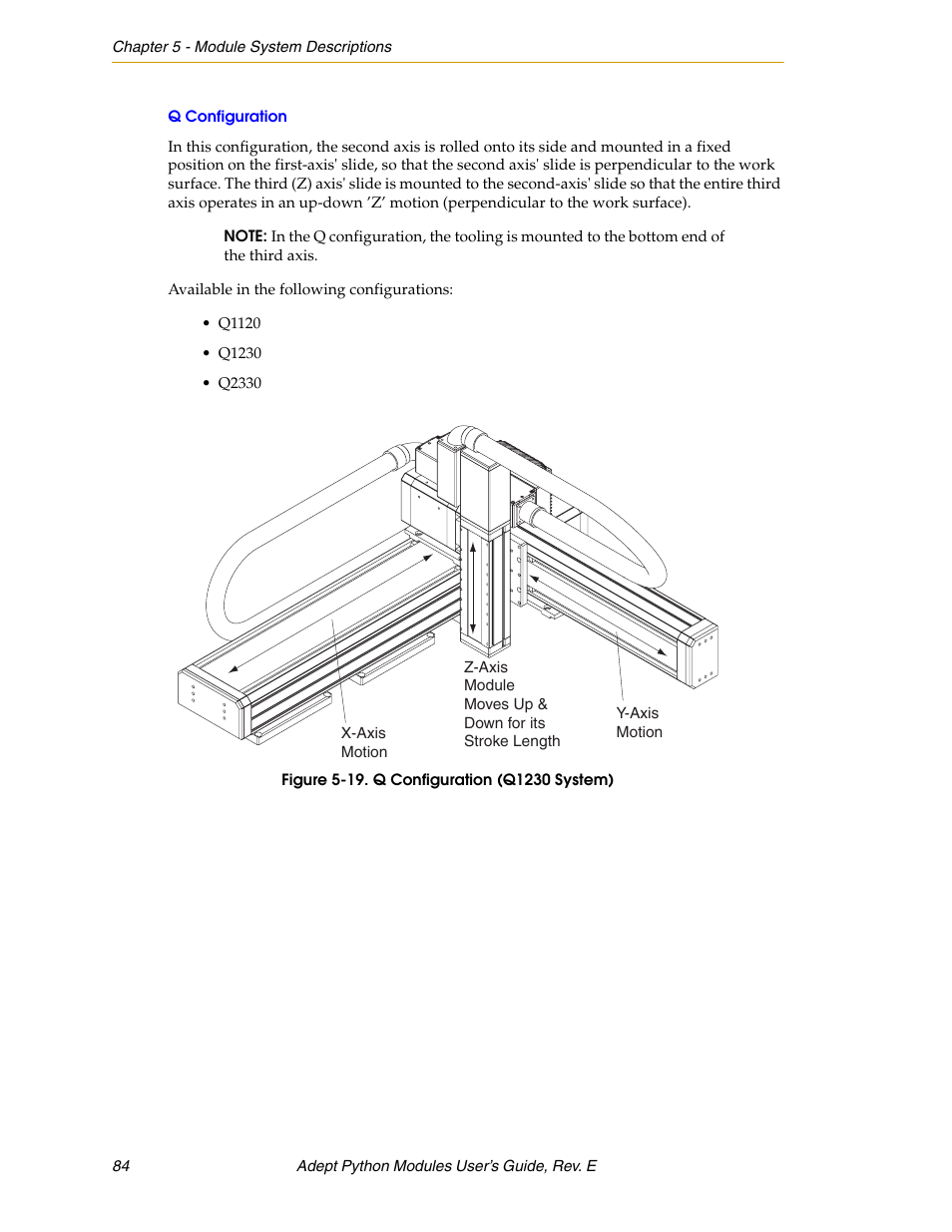 Q configuration, Figure 5-19. q configuration (q1230 system) | Adept Python User Manual | Page 84 / 170