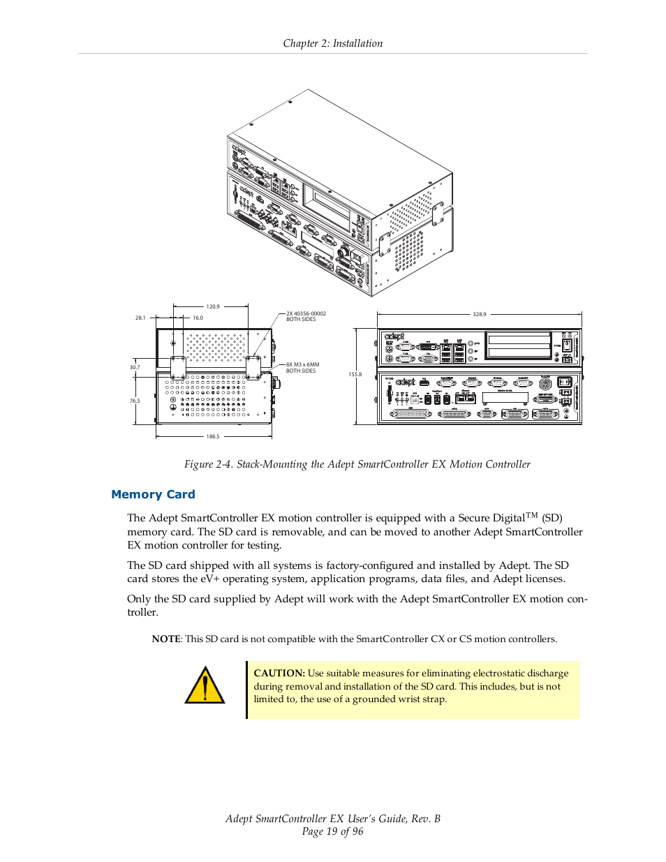 Memory card | Adept EX SmartContoller User Manual | Page 19 / 96