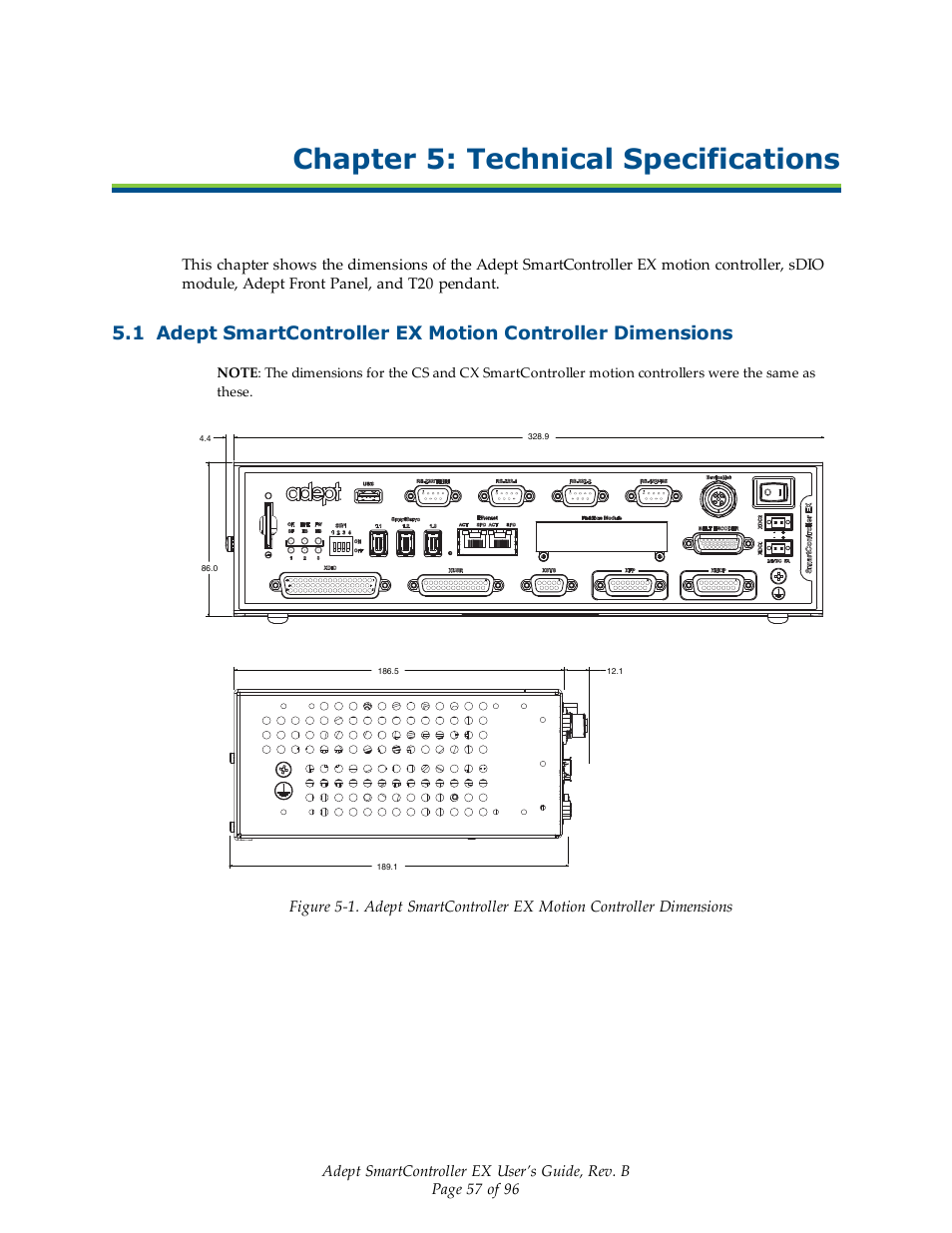 Chapter 5: technical specifications | Adept EX SmartContoller User Manual | Page 57 / 96