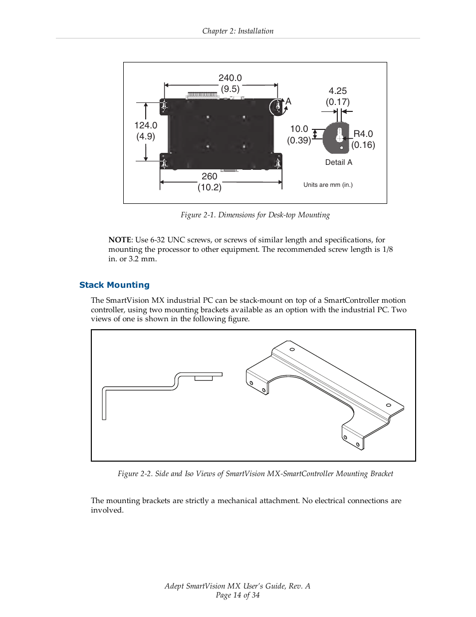 Stack mounting | Adept Smart Vision MX User Manual | Page 14 / 34