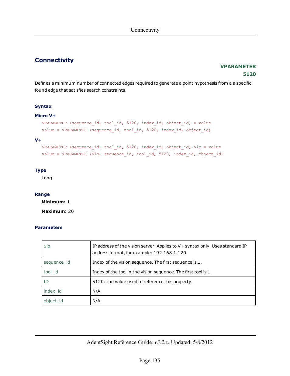 Connectivity | Adept AdeptSight Reference Guide User Manual | Page 135 / 579