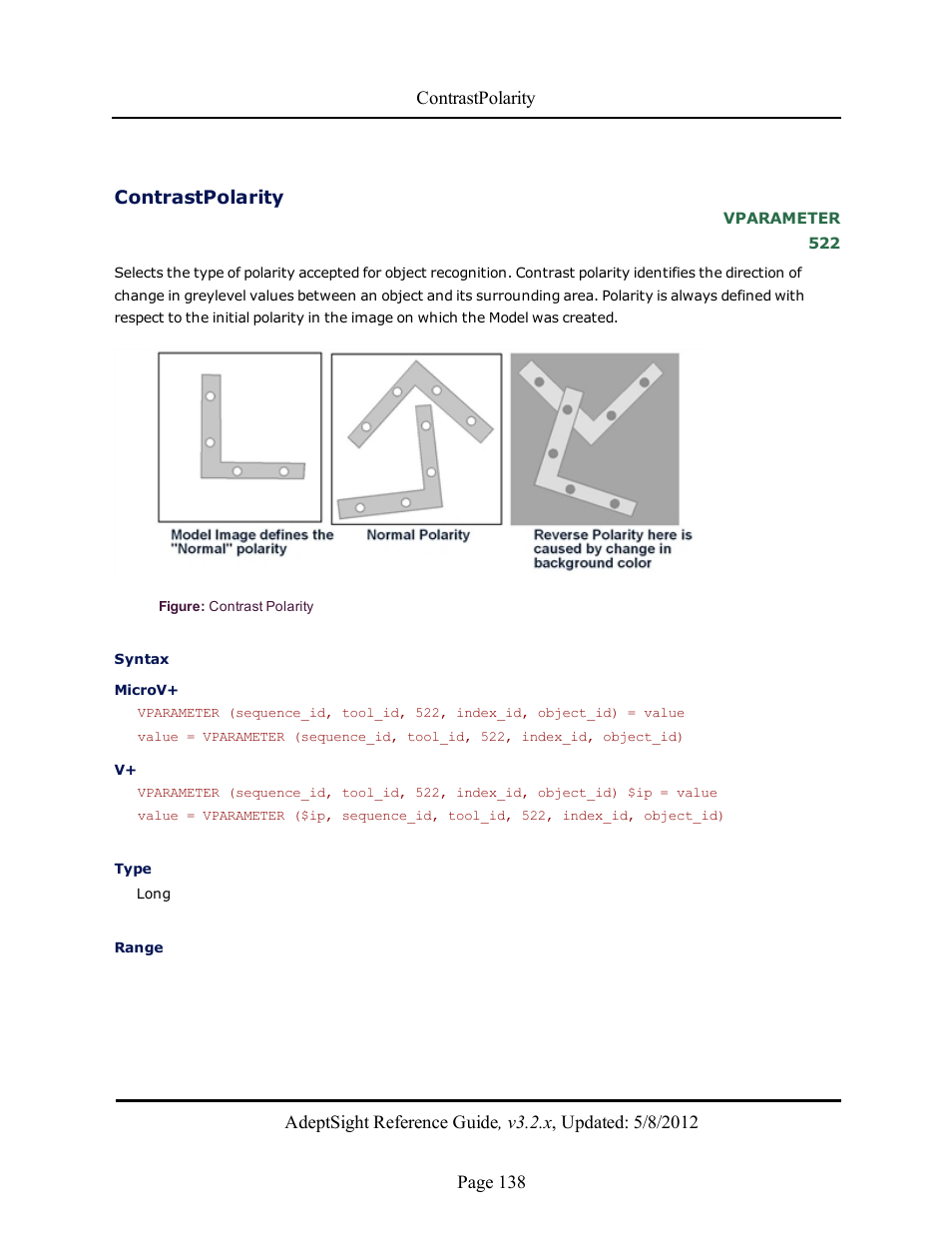 Contrastpolarity | Adept AdeptSight Reference Guide User Manual | Page 138 / 579