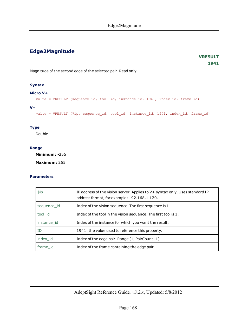 Edge2magnitude | Adept AdeptSight Reference Guide User Manual | Page 168 / 579