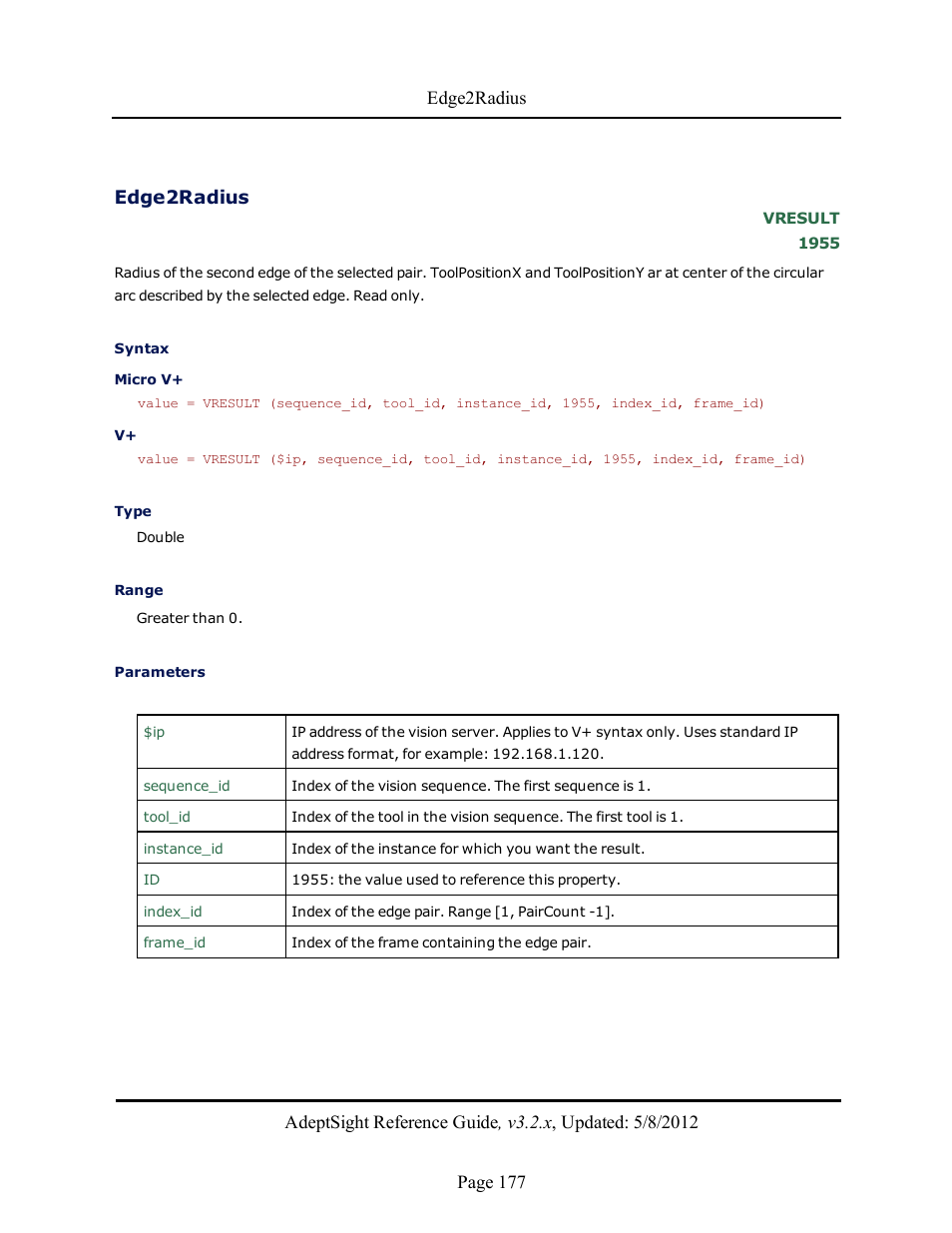 Edge2radius | Adept AdeptSight Reference Guide User Manual | Page 177 / 579