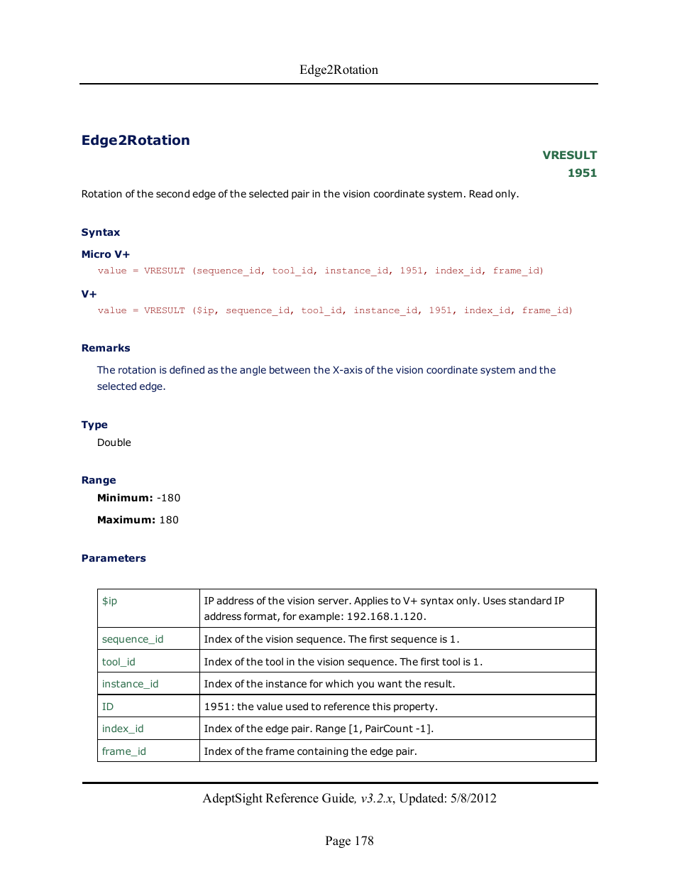 Edge2rotation | Adept AdeptSight Reference Guide User Manual | Page 178 / 579