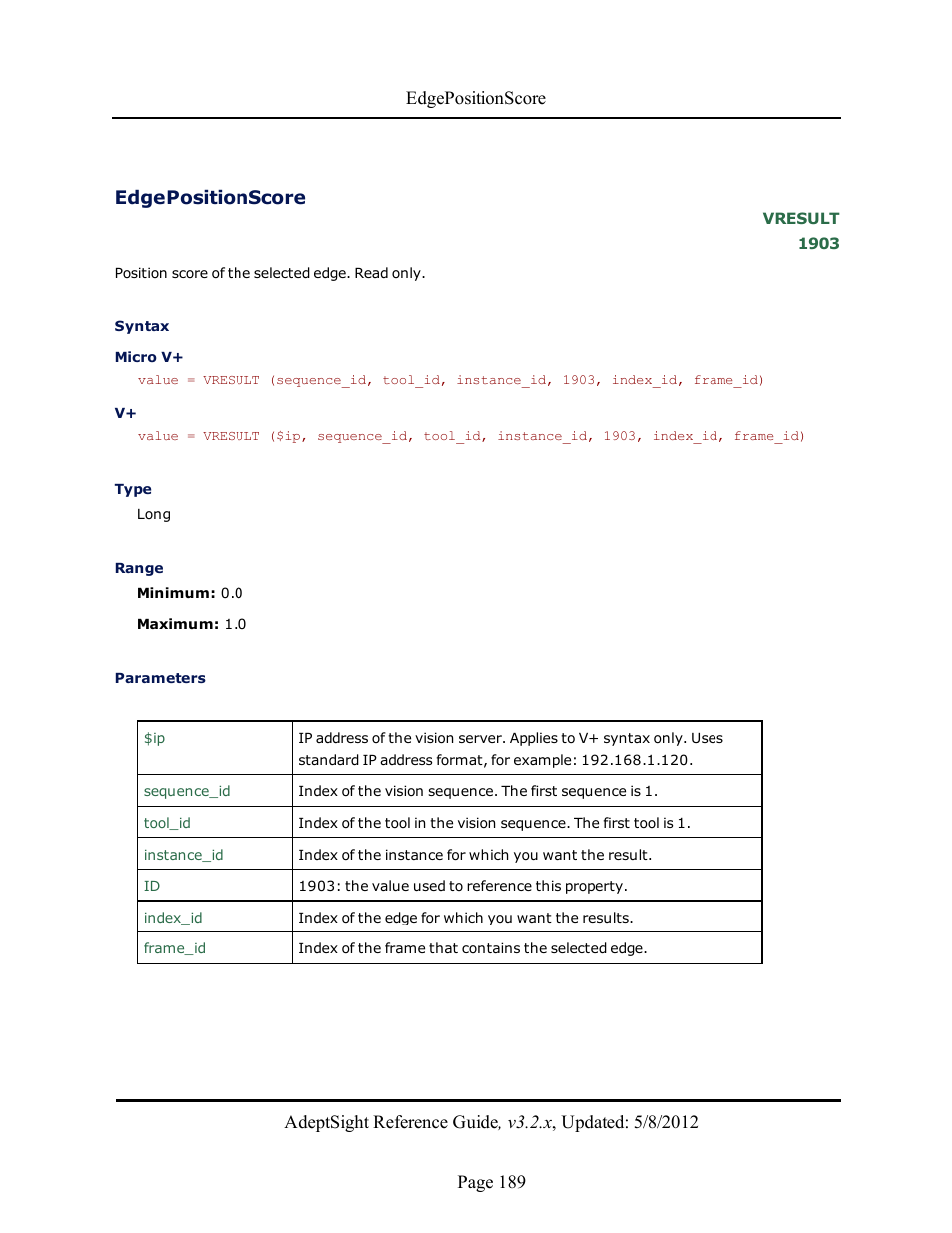 Edgepositionscore | Adept AdeptSight Reference Guide User Manual | Page 189 / 579