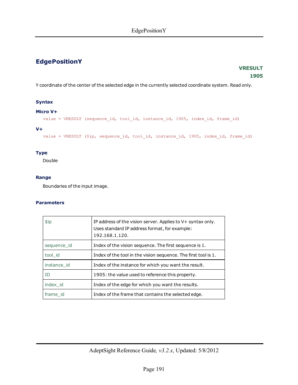 Edgepositiony | Adept AdeptSight Reference Guide User Manual | Page 191 / 579