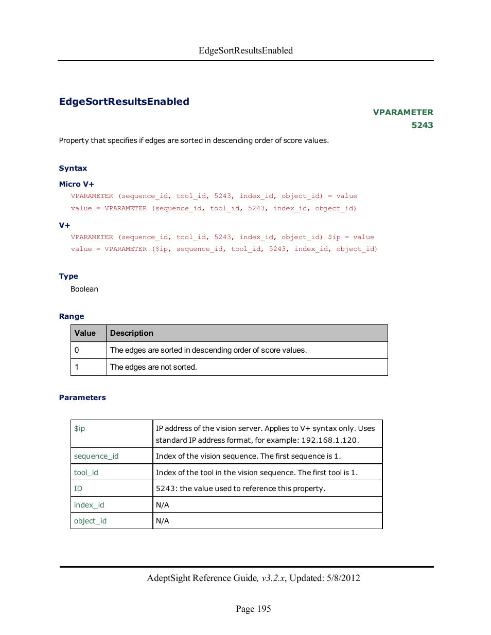 Edgesortresultsenabled | Adept AdeptSight Reference Guide User Manual | Page 195 / 579