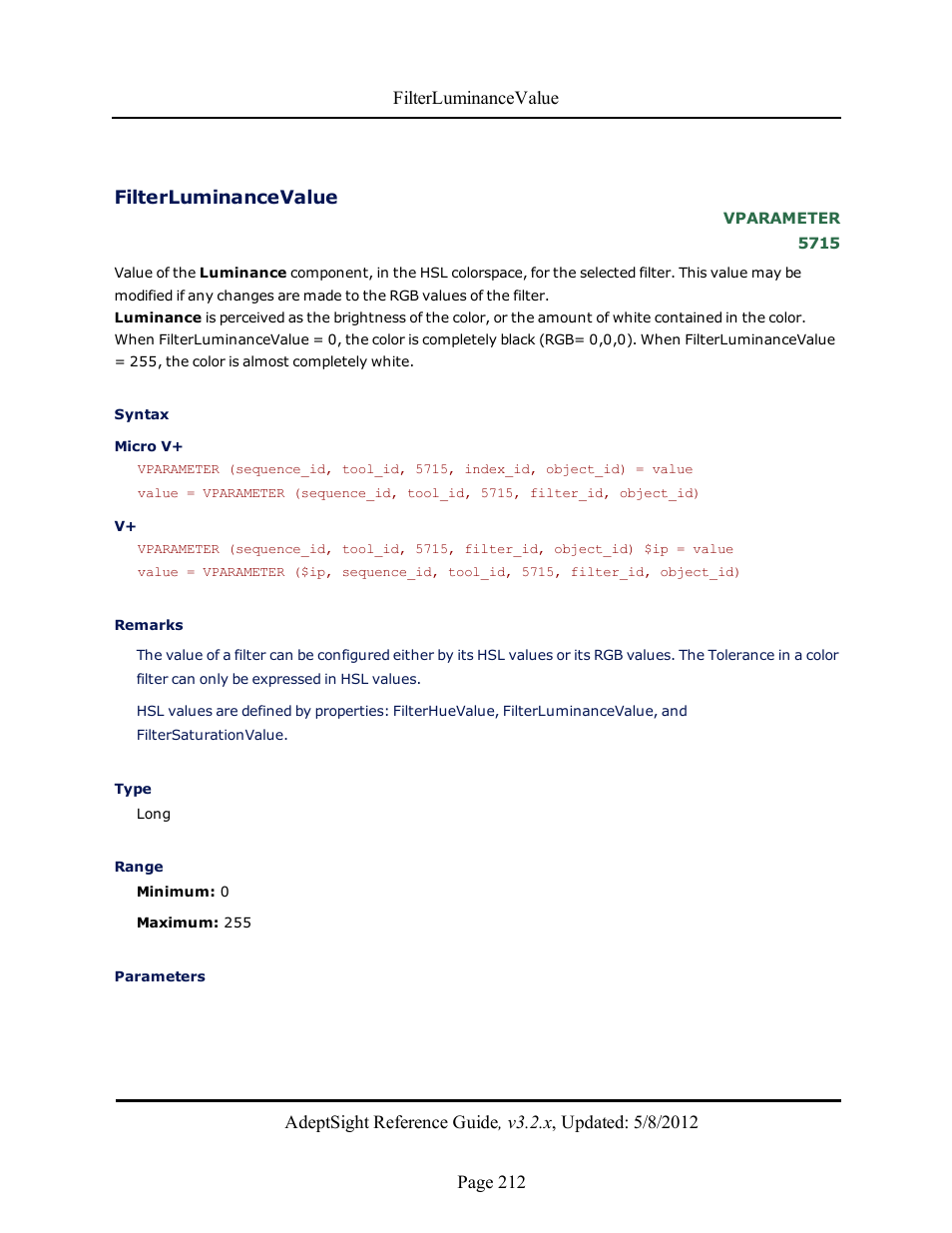 Filterluminancevalue | Adept AdeptSight Reference Guide User Manual | Page 212 / 579