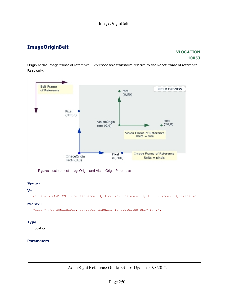 Imageoriginbelt | Adept AdeptSight Reference Guide User Manual | Page 250 / 579