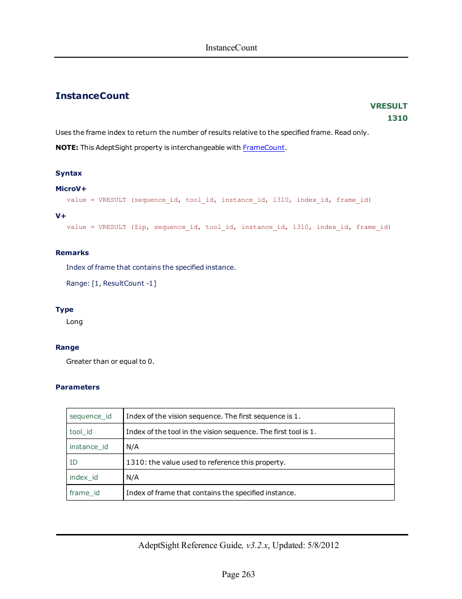 Instancecount | Adept AdeptSight Reference Guide User Manual | Page 263 / 579