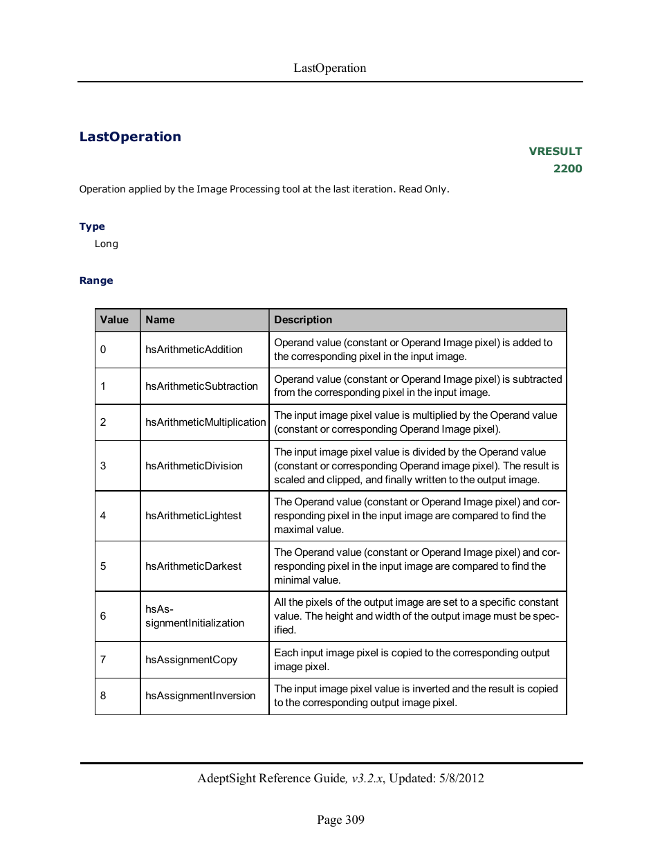 Lastoperation | Adept AdeptSight Reference Guide User Manual | Page 309 / 579