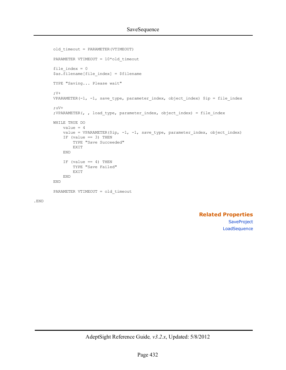 Adept AdeptSight Reference Guide User Manual | Page 432 / 579