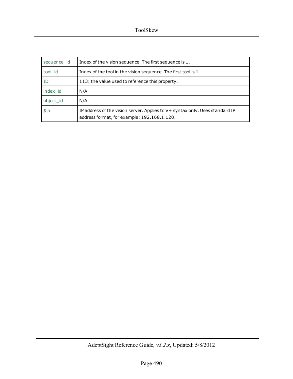 Adept AdeptSight Reference Guide User Manual | Page 490 / 579