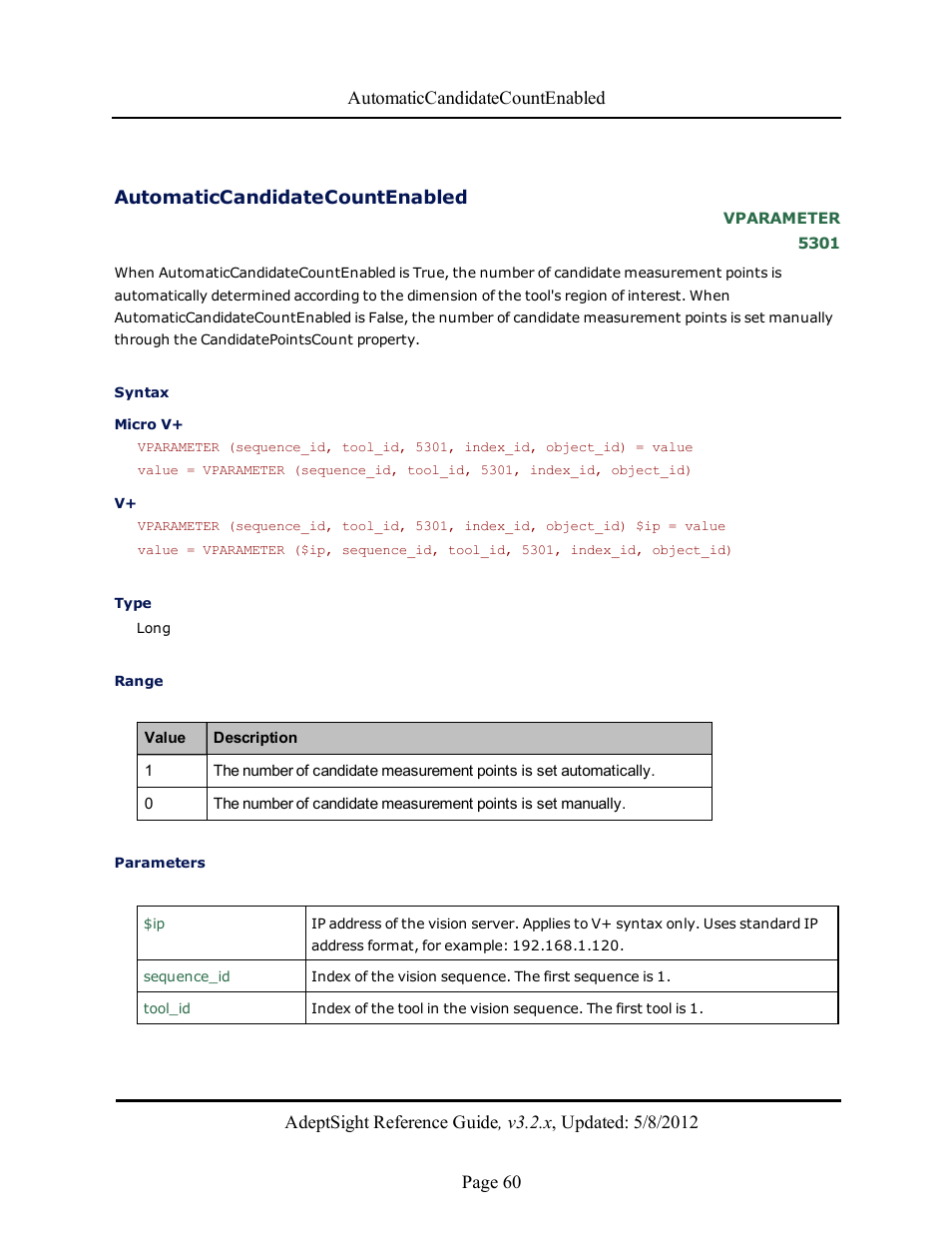 Automaticcandidatecountenabled | Adept AdeptSight Reference Guide User Manual | Page 60 / 579