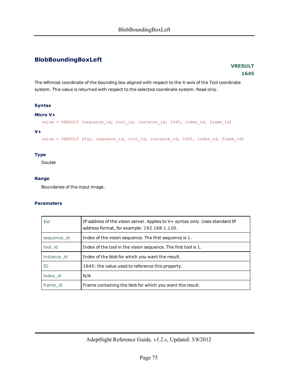 Blobboundingboxleft | Adept AdeptSight Reference Guide User Manual | Page 75 / 579