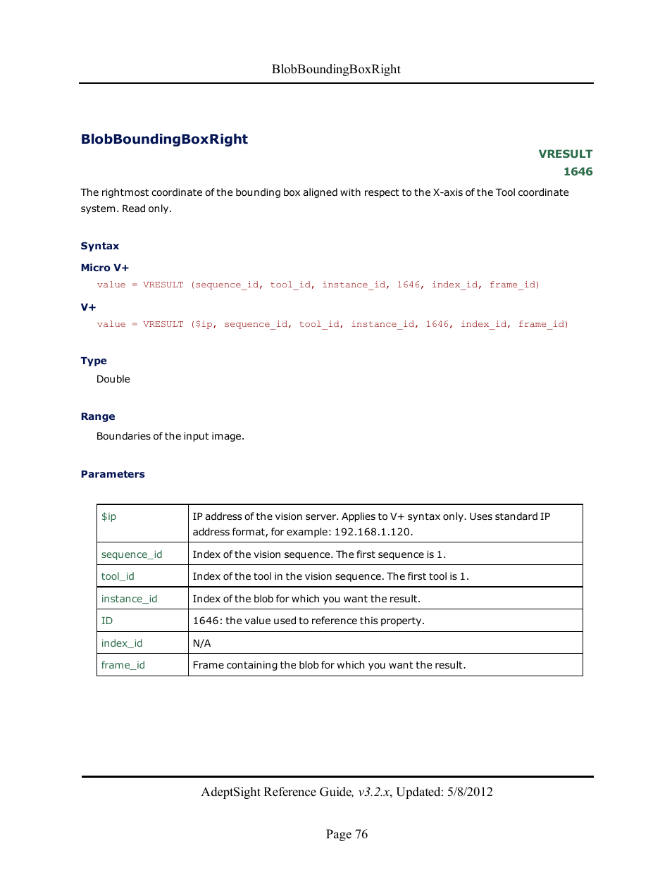 Blobboundingboxright | Adept AdeptSight Reference Guide User Manual | Page 76 / 579