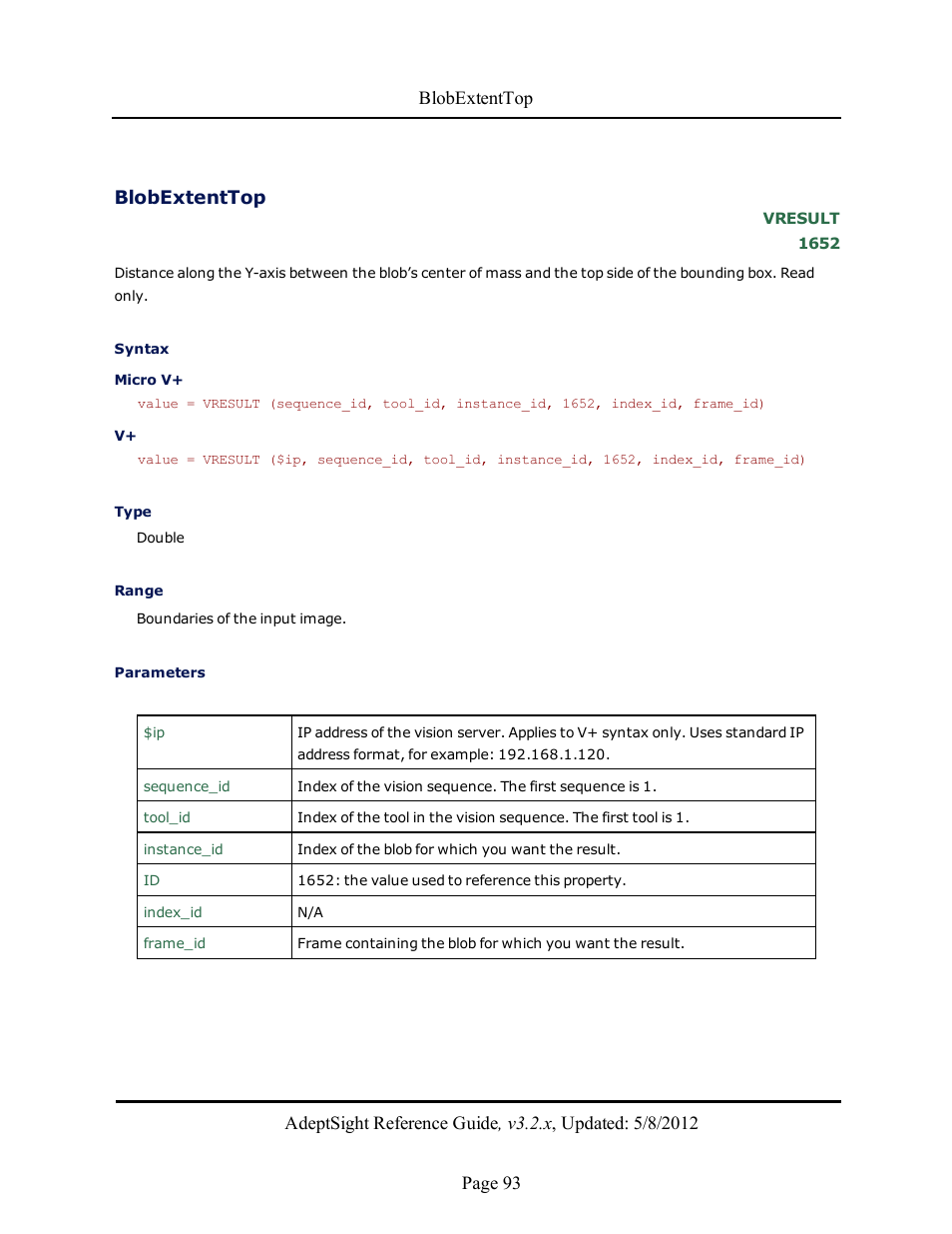 Blobextenttop | Adept AdeptSight Reference Guide User Manual | Page 93 / 579