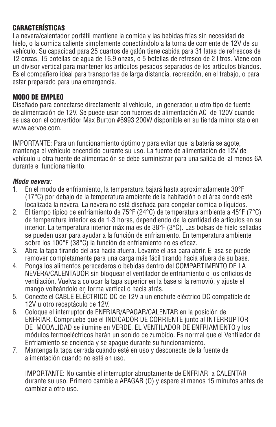 Aervoe Thermoelectric Cooler User Manual | Page 11 / 16