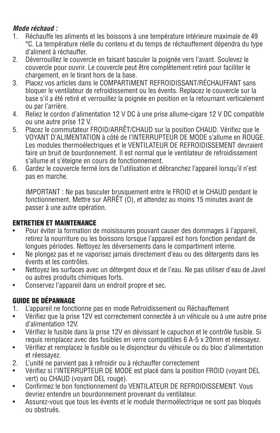 Aervoe Thermoelectric Cooler User Manual | Page 8 / 16